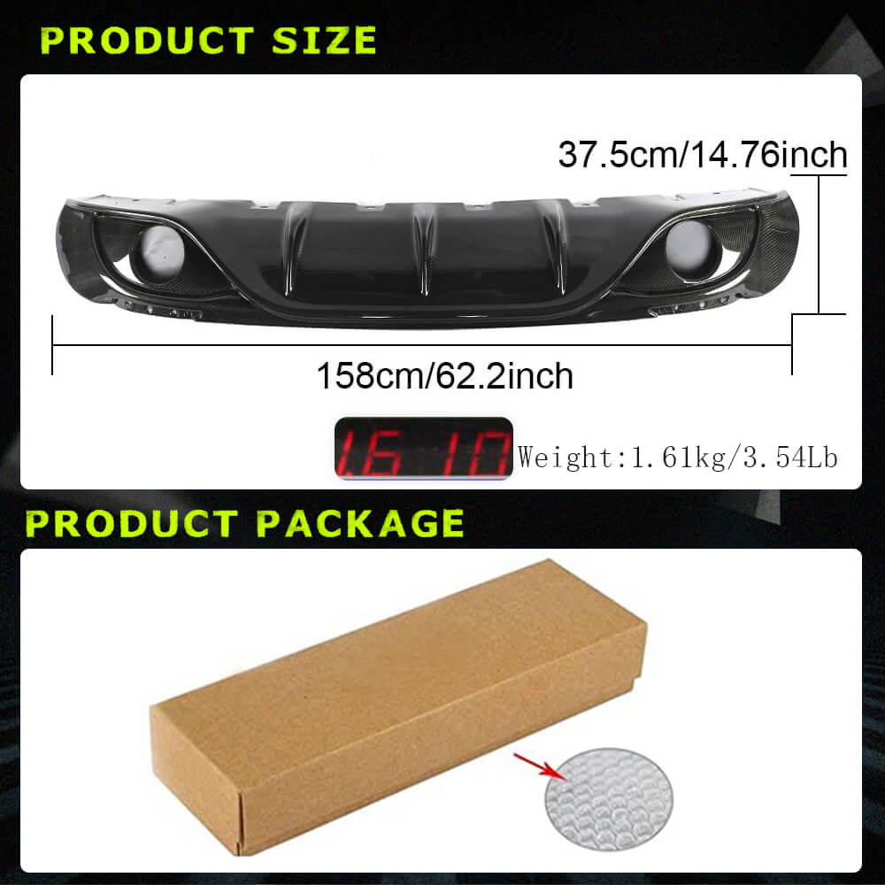 Fits for Alfa Romeo Giulia 952 Ti Sport 15-20 Carbon Fiber Rear Bumper Diffuser Valance Lip
