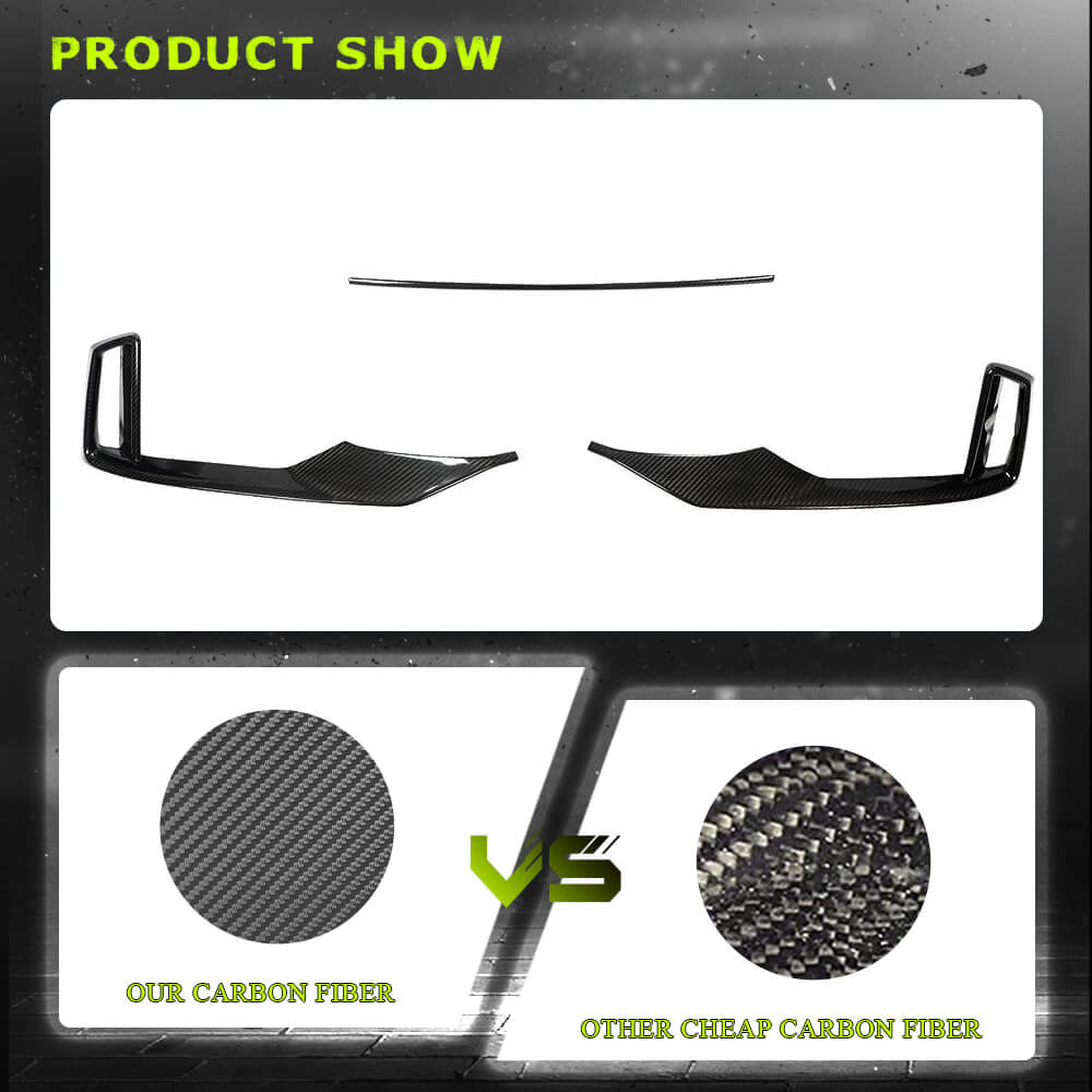 Fits for Audi RS3 8V.5 Sedan Facelift Dry Carbon Fiber Front Bumper Air Fender Vent Trims Factory Outlet