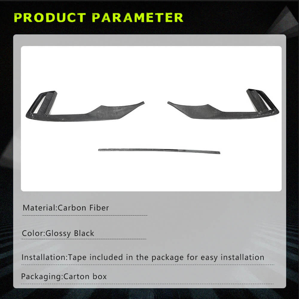 Fits for Audi RS3 8V.5 Sedan Facelift Dry Carbon Fiber Front Bumper Air Fender Vent Trims Factory Outlet