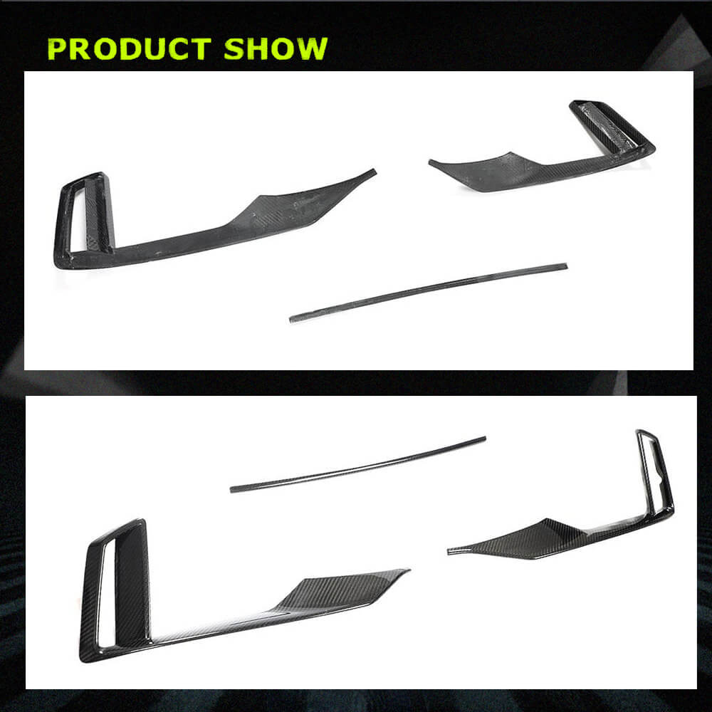 Fits for Audi RS3 8V.5 Sedan Facelift Dry Carbon Fiber Front Bumper Air Fender Vent Trims Factory Outlet