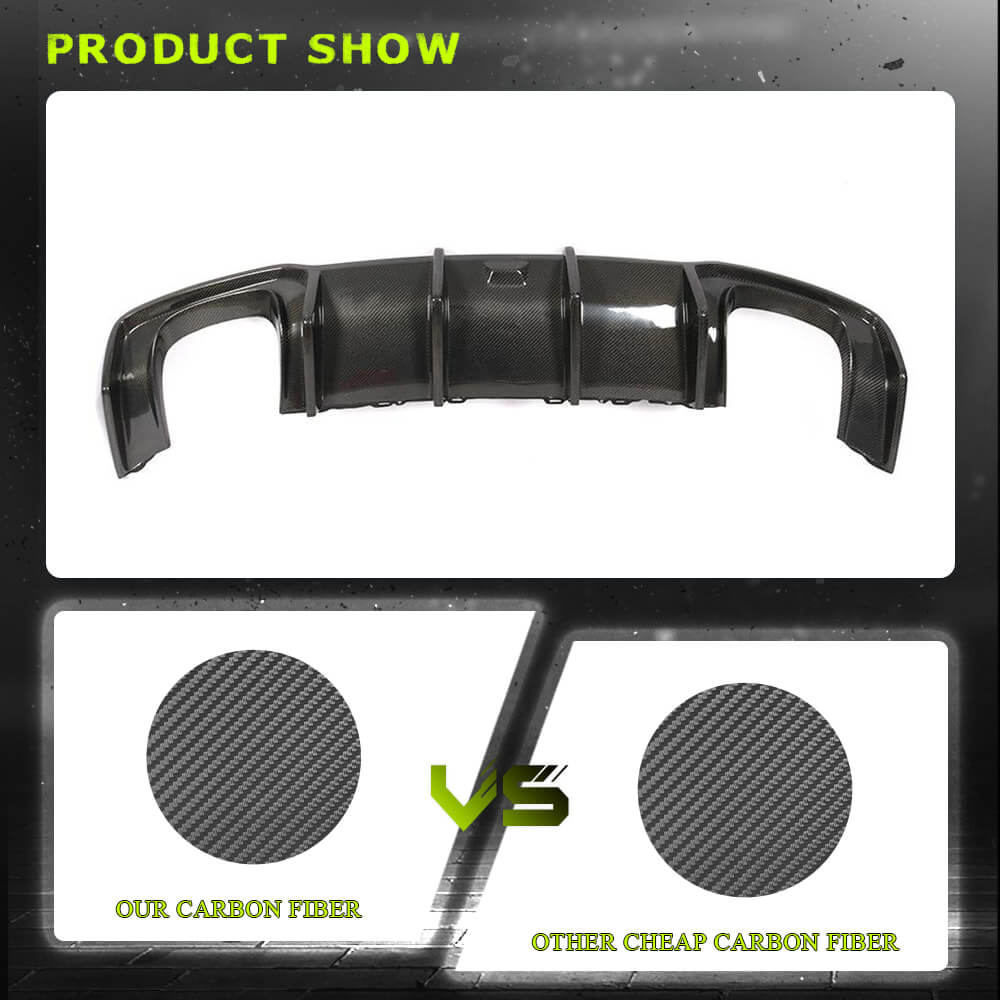 Fits for Audi S3 A3 Sline 8V.5 Sedan Facelift Carbon Fiber Rear Bumper Diffuser Valance Lip