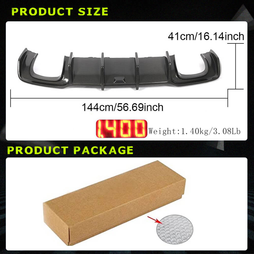 Fits for Audi S3 A3 Sline 8V.5 Sedan Facelift Carbon Fiber Rear Bumper Diffuser Valance Lip