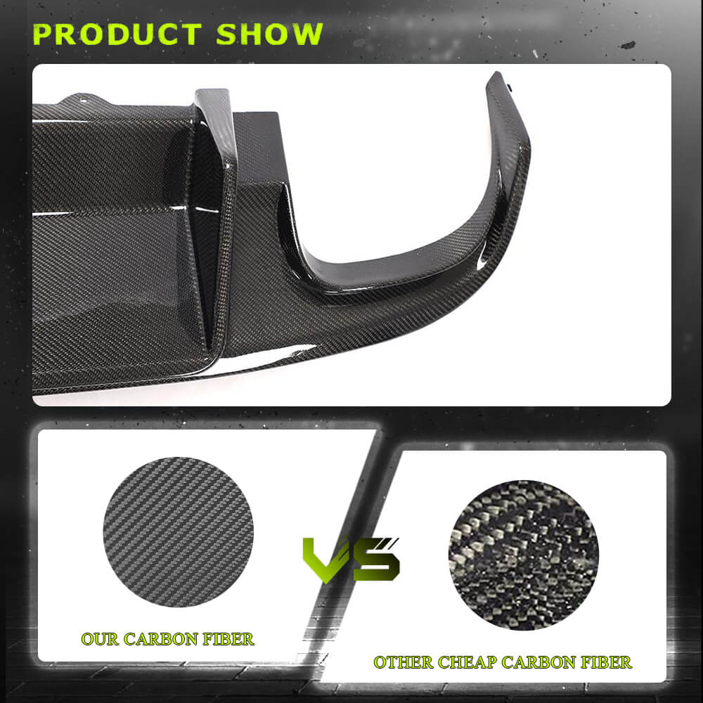 Fits for Audi S4 B8 Sedan Pre-facelift Carbon Fiber Rear Bumper Diffuser Valance Lip