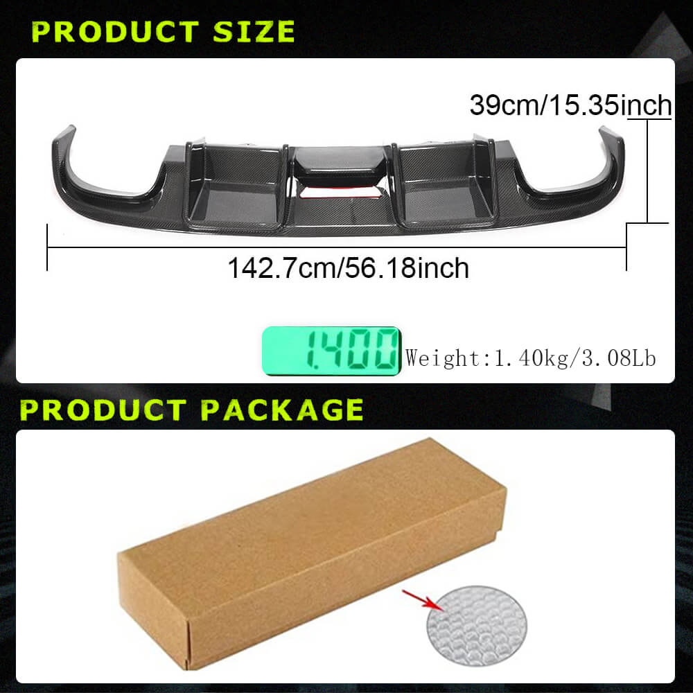 Fits for Audi S4 B8 Sedan Pre-facelift Carbon Fiber Rear Bumper Diffuser Valance Lip