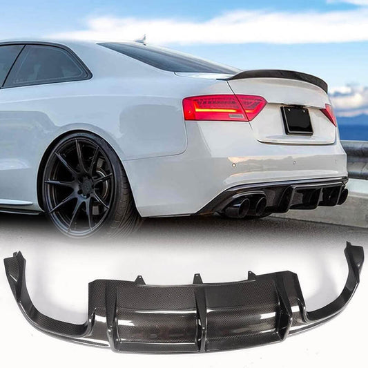 Fits for Audi S5 A5 Sline B8.5 Facelift Carbon Fiber Rear Bumper Diffuser Valance Lip