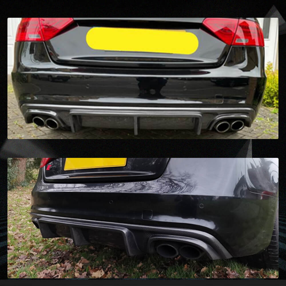Fits for Audi S5 A5 Sline B8.5 Facelift Carbon Fiber Rear Bumper Diffuser Valance Lip