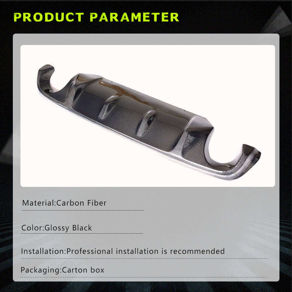 Fits for Infiniti Q50 Q50S 2018-2022 Carbon Fiber Rear Bumper Diffuser Valance Lip