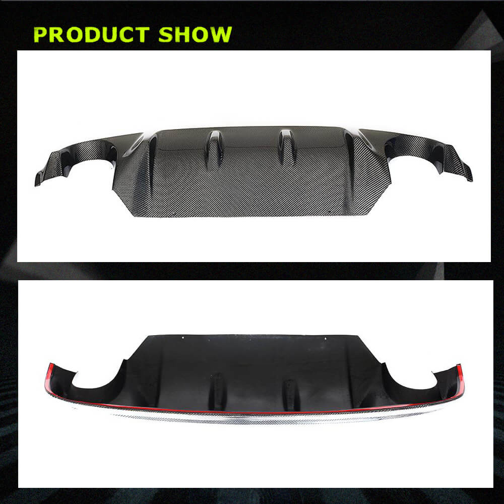 Fits for Infiniti Q50 Q50S 2018-2022 Carbon Fiber Rear Bumper Diffuser Valance Lip