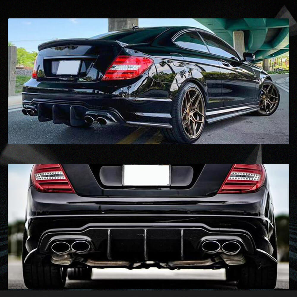 Fits for Mercedes Benz W204 C204 C300 Sport C63 AMG Facelift Carbon Fiber Rear Bumper Diffuser Valance Lip