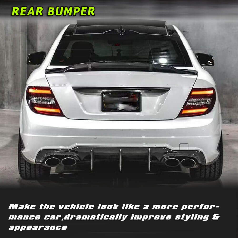 Fits for Mercedes Benz W204 C204 C300 Sport C63 AMG Facelift Carbon Fiber Rear Bumper Diffuser Valance Lip