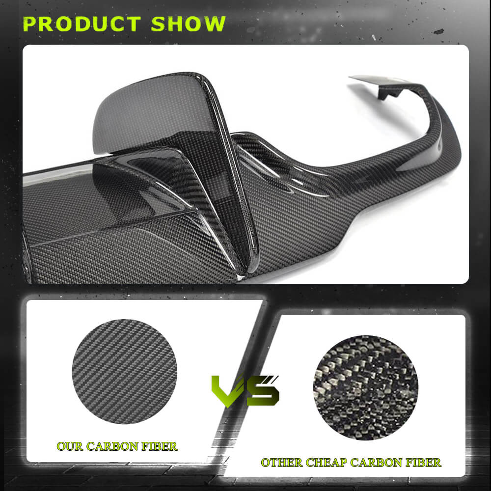 Fits for Mercedes Benz W204 C204 C300 Sport C63 AMG Facelift Carbon Fiber Rear Bumper Diffuser Valance Lip