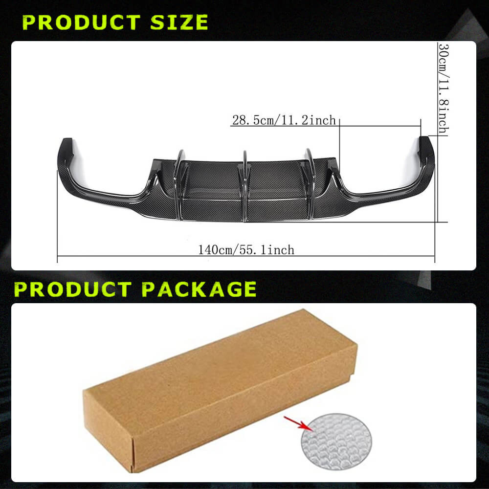 Fits for Mercedes Benz W204 C204 C300 Sport C63 AMG Facelift Carbon Fiber Rear Bumper Diffuser Valance Lip