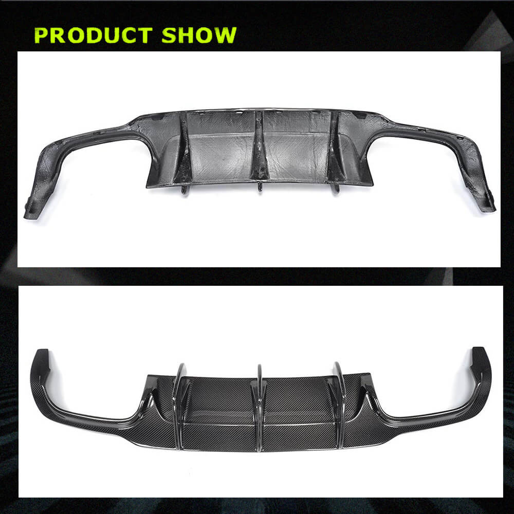 Fits for Mercedes Benz W204 C204 C300 Sport C63 AMG Facelift Carbon Fiber Rear Bumper Diffuser Valance Lip