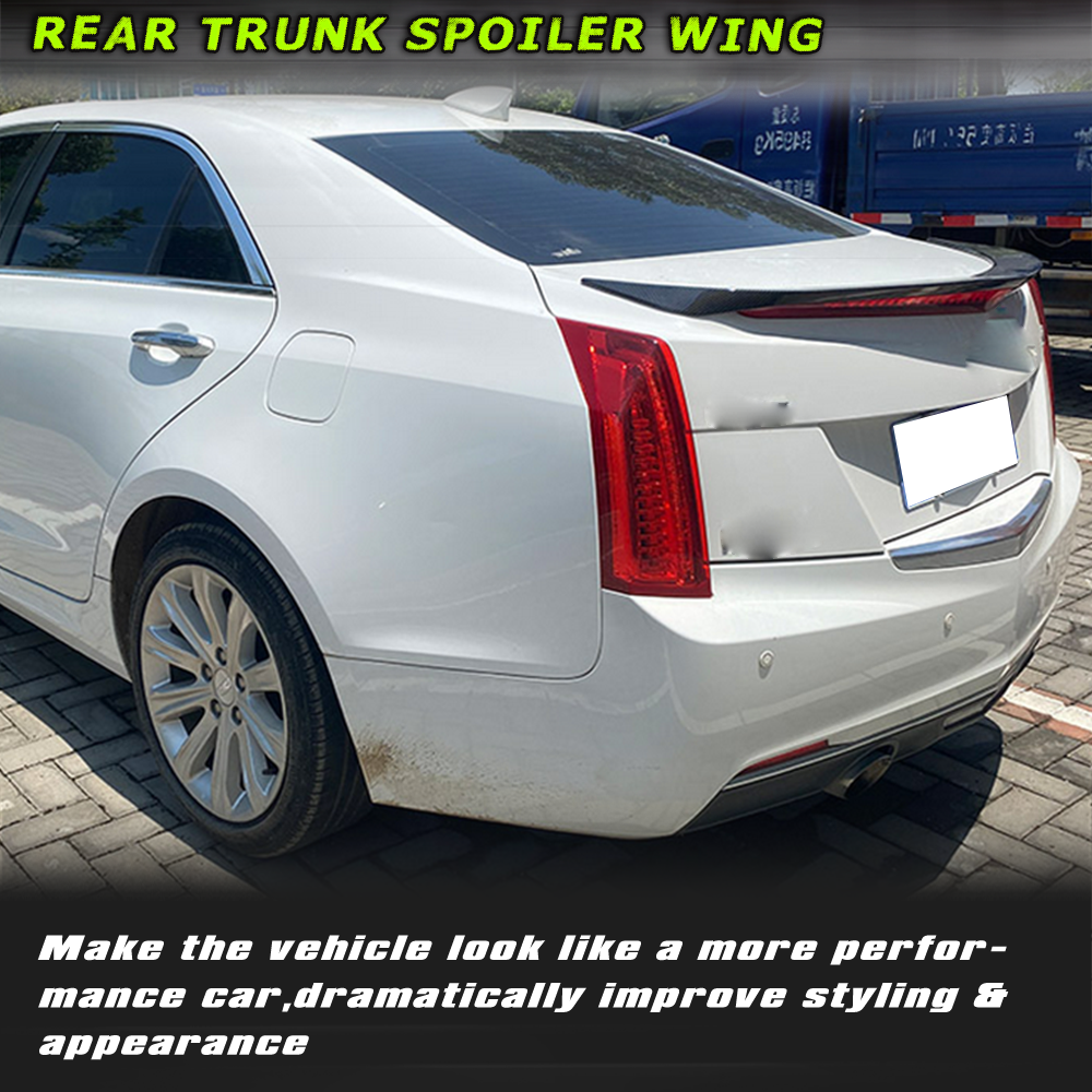 Fits for Cadillac ATS Sedan 13-19 Carbon Fiber Rear Trunk Spoiler Wing Lip Factory Outlet