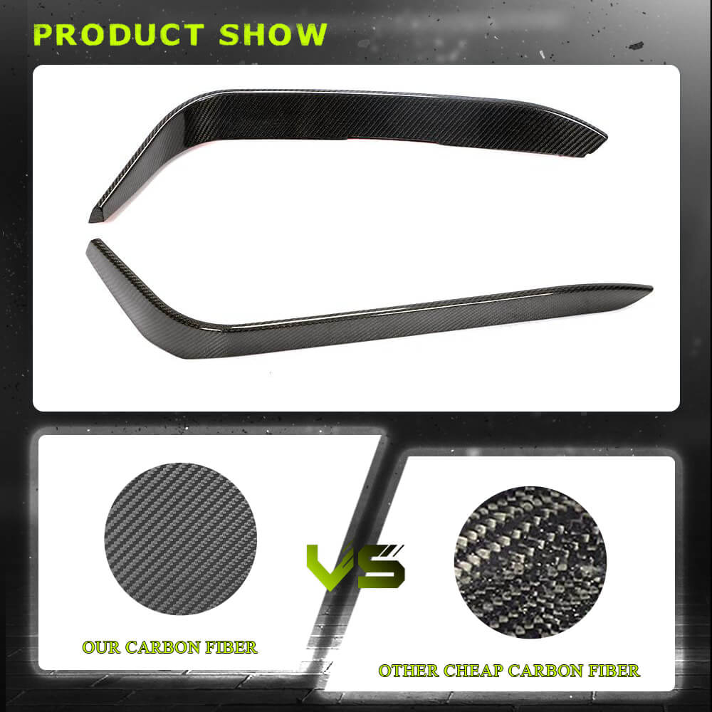 Fits for Alfa Romeo Giulia 952 Sport 15-21 Real Carbon Fiber Front Fog Lamps Covers Light Air Fender Vents