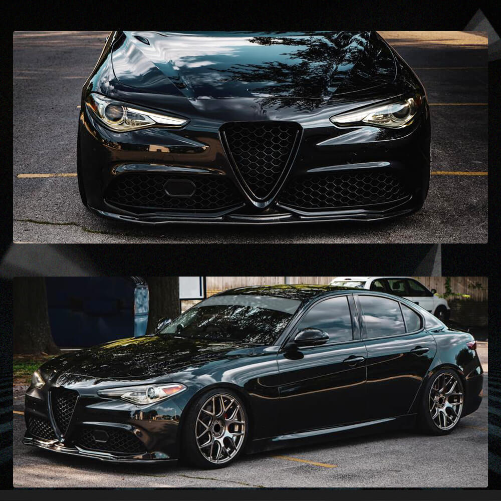 Fits for Alfa Romeo Giulia 952 TI Sport 15-21 Real Carbon Fiber Front Bumper Lip Spoiler Wide Body Kit
