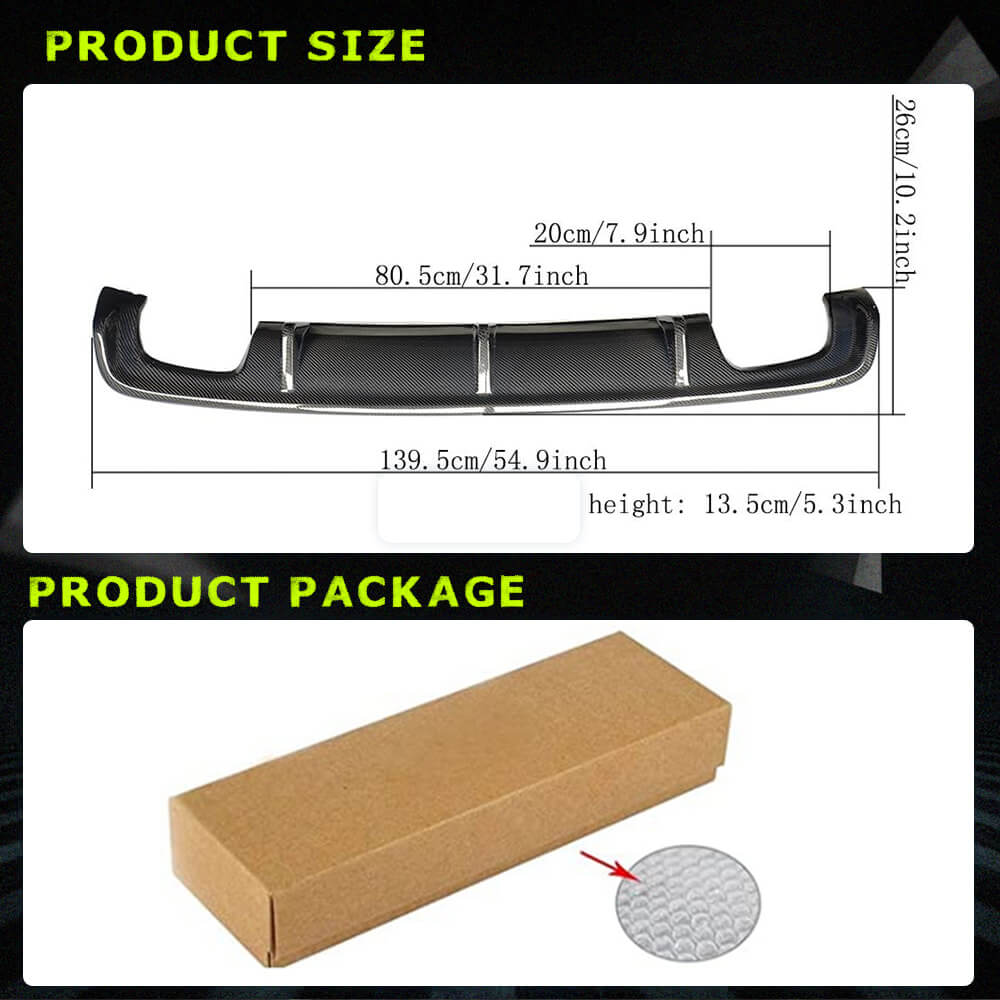 Fits for Audi A3 8V Sedan Pre-facelift Carbon Fiber Rear Bumper Diffuser Valance Lip(Not for A3 Sline & S3)