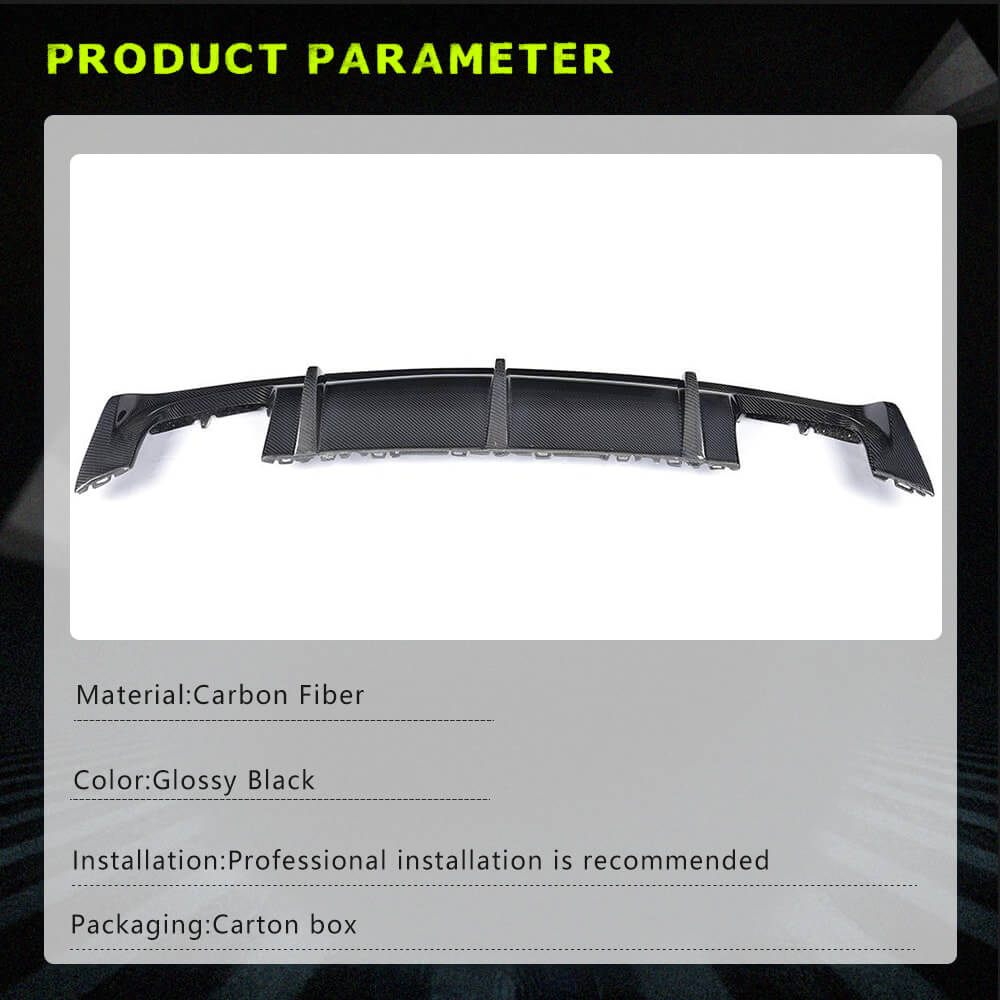 Fits for Audi A3 8V Sedan Pre-facelift Carbon Fiber Rear Bumper Diffuser Valance Lip(Not for A3 Sline & S3)