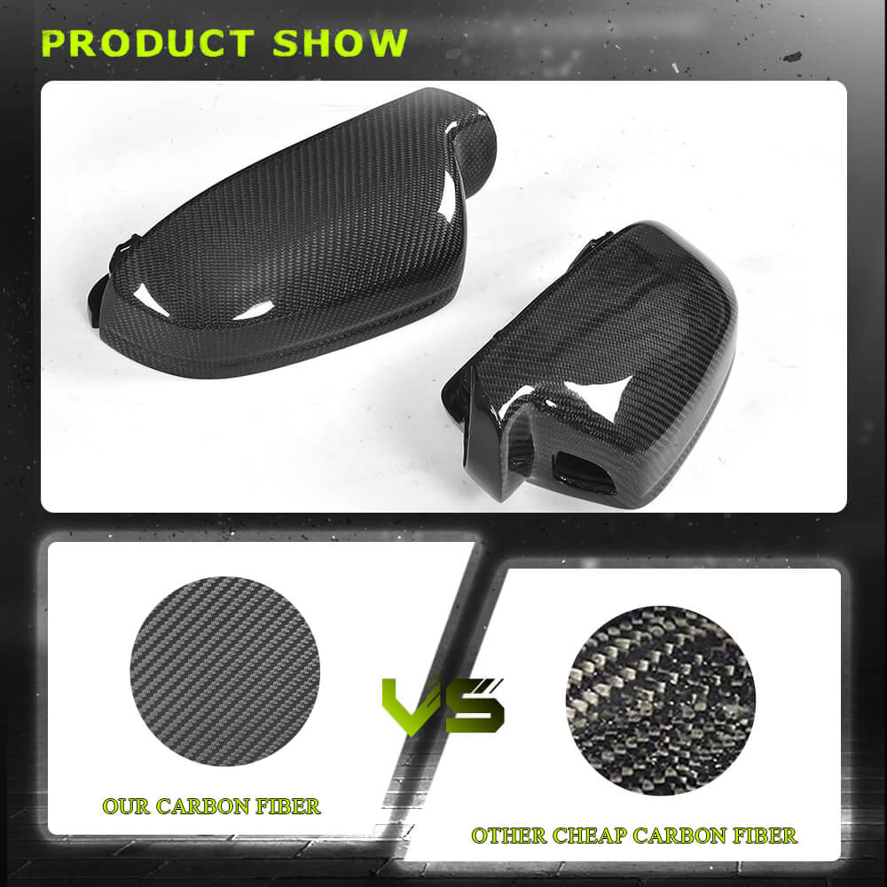 Fits for Audi A4 Sline S4 A5 Sline S5 RS5 B8.5 Carbon Fiber Replacement Side Rearview Mirror Cover Caps 2pcs
