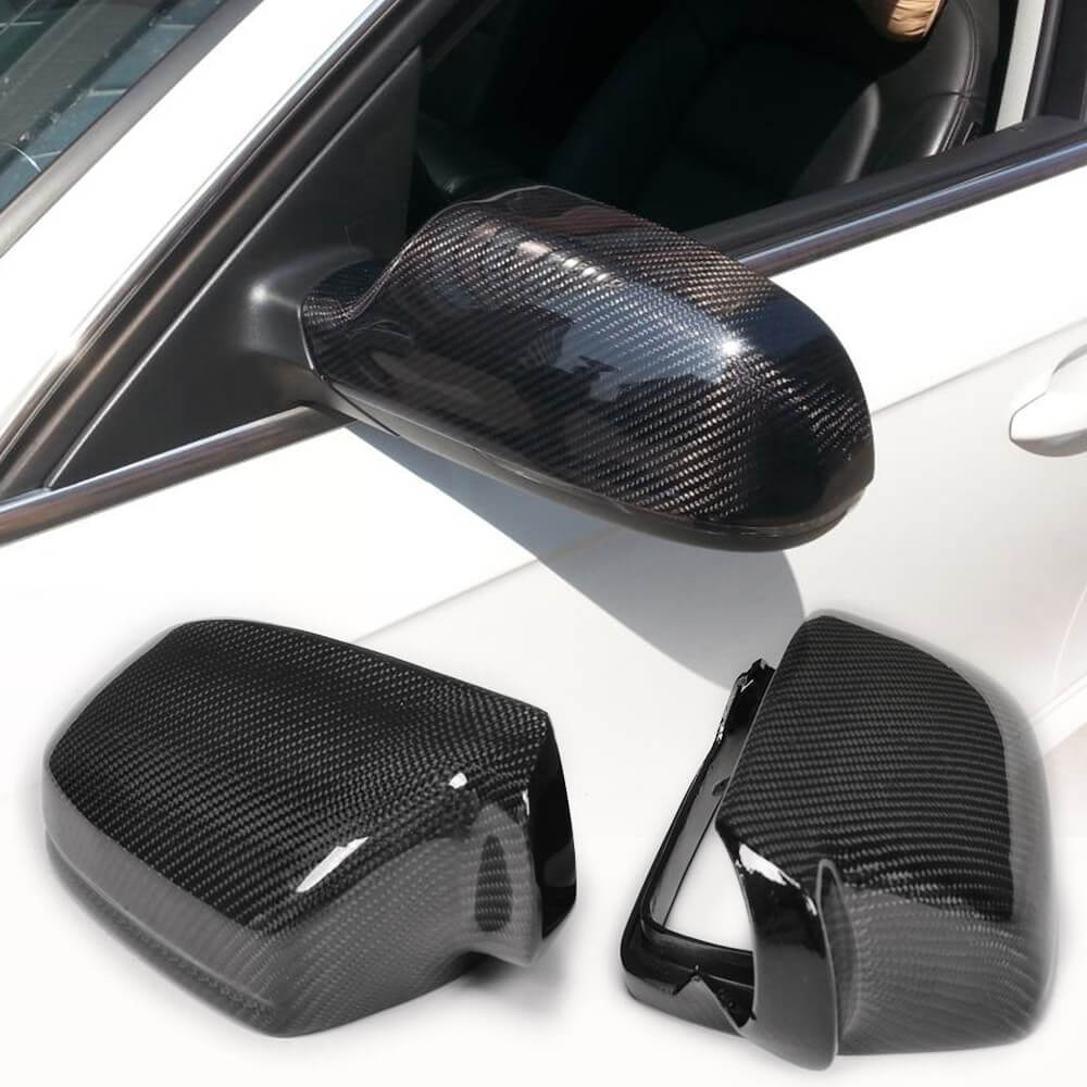 Fits for Audi A4 Sline S4 A5 Sline S5 RS5 B8.5 Carbon Fiber Replacement Side Rearview Mirror Cover Caps 2pcs(without lane change assist)