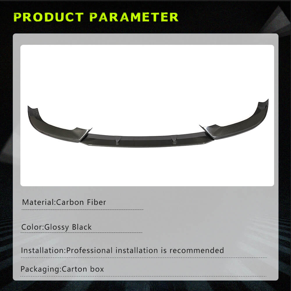Fits for Audi A5 Sline S5 RS5 B9 Carbon Fiber Front Bumper Lip Chin Spoiler 3pcs