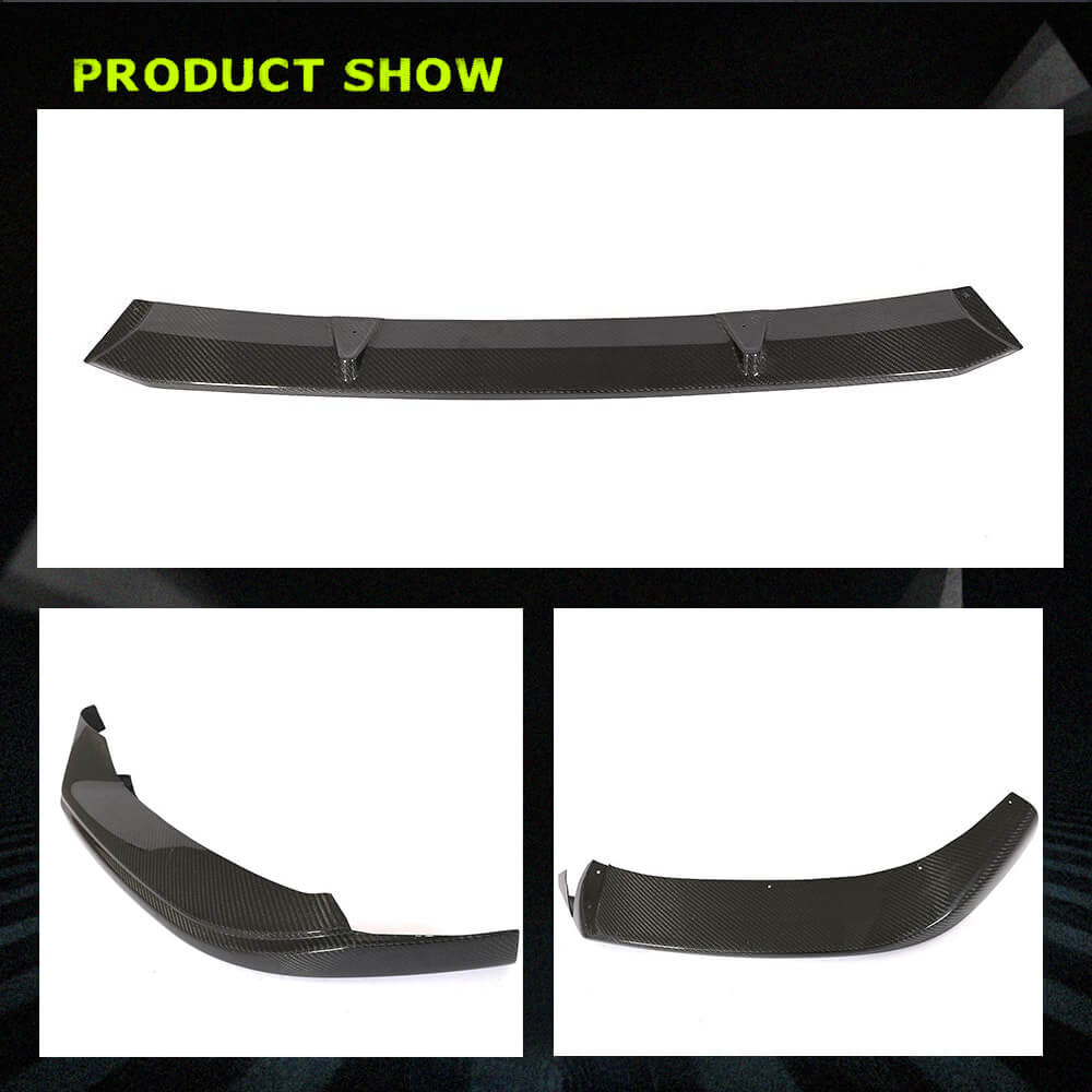 Fits for Audi A5 Sline S5 RS5 B9 Carbon Fiber Front Bumper Lip Chin Spoiler 3pcs