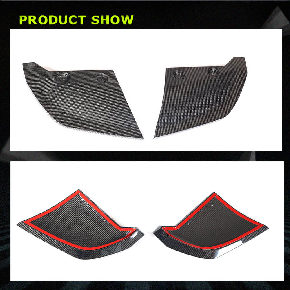 Fits for Audi R8 V10 Gen 2 4S 2016-2019 Carbon Fiber Rear Bumper Canard Splitters Apron Flaps Cover