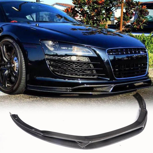 Fits for Audi R8 V8 V10 GT Pre-facelift 08-15 Carbon Fiber Front Bumper Lip Spoiler Wide Body Kit
