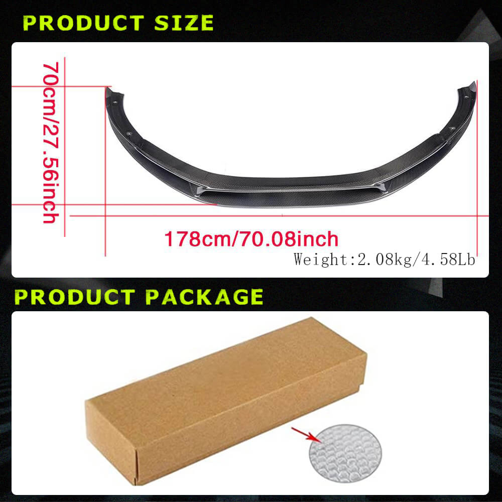 Fits for Audi R8 V8 V10 GT Pre-facelift 08-15 Carbon Fiber Front Bumper Lip Spoiler Wide Body Kit