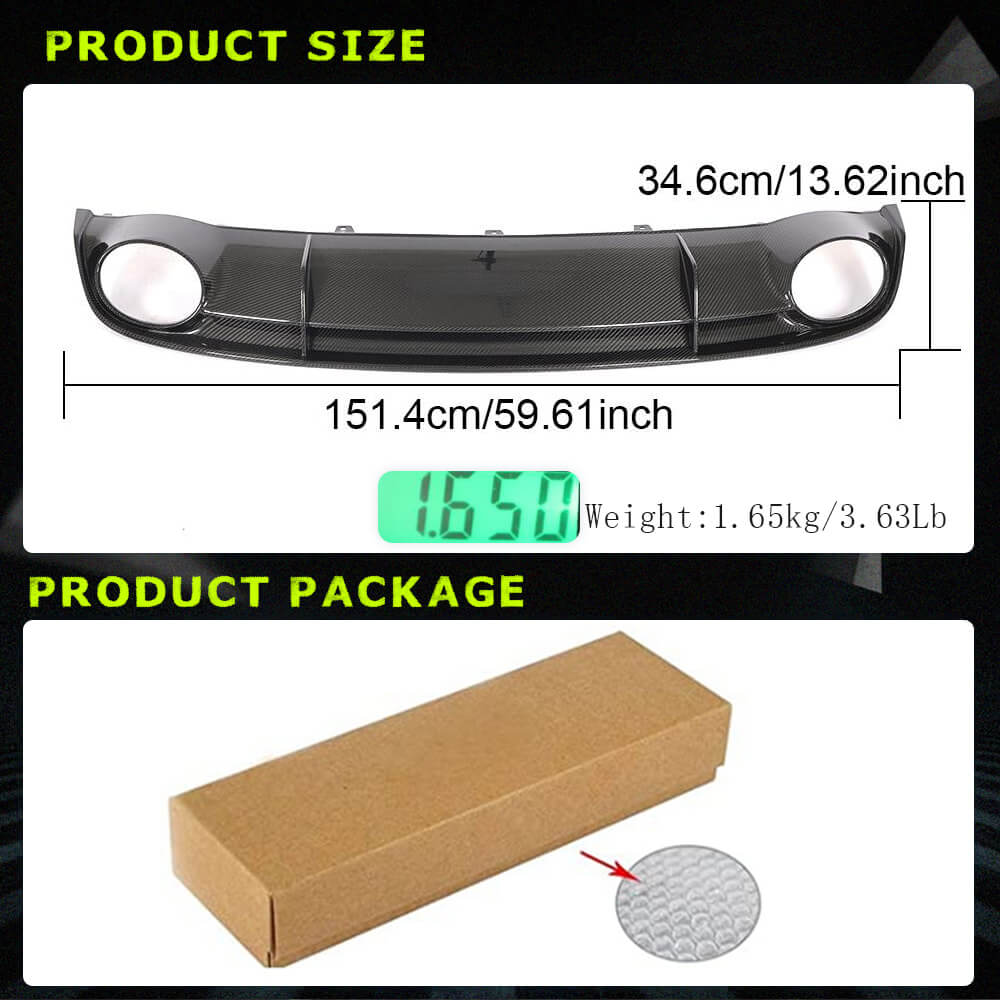 Fits for Audi RS7 C7 2014-2016 Dry Carbon Fiber Rear Bumper Diffuser Valance Lip