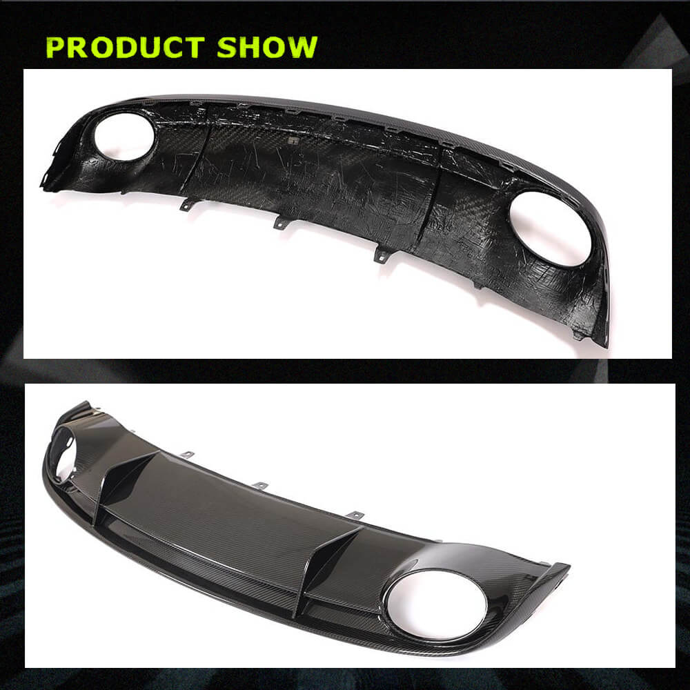 Fits for Audi RS7 C7 2014-2016 Dry Carbon Fiber Rear Bumper Diffuser Valance Lip