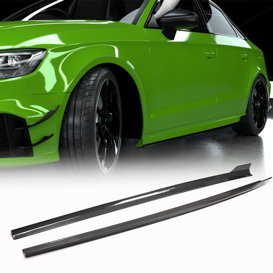 Fits for Audi S3 RS3 8V 8V.5 Sedan Carbon Fiber Side Skirts Rocker Panels Extension Lip Factory Outlet