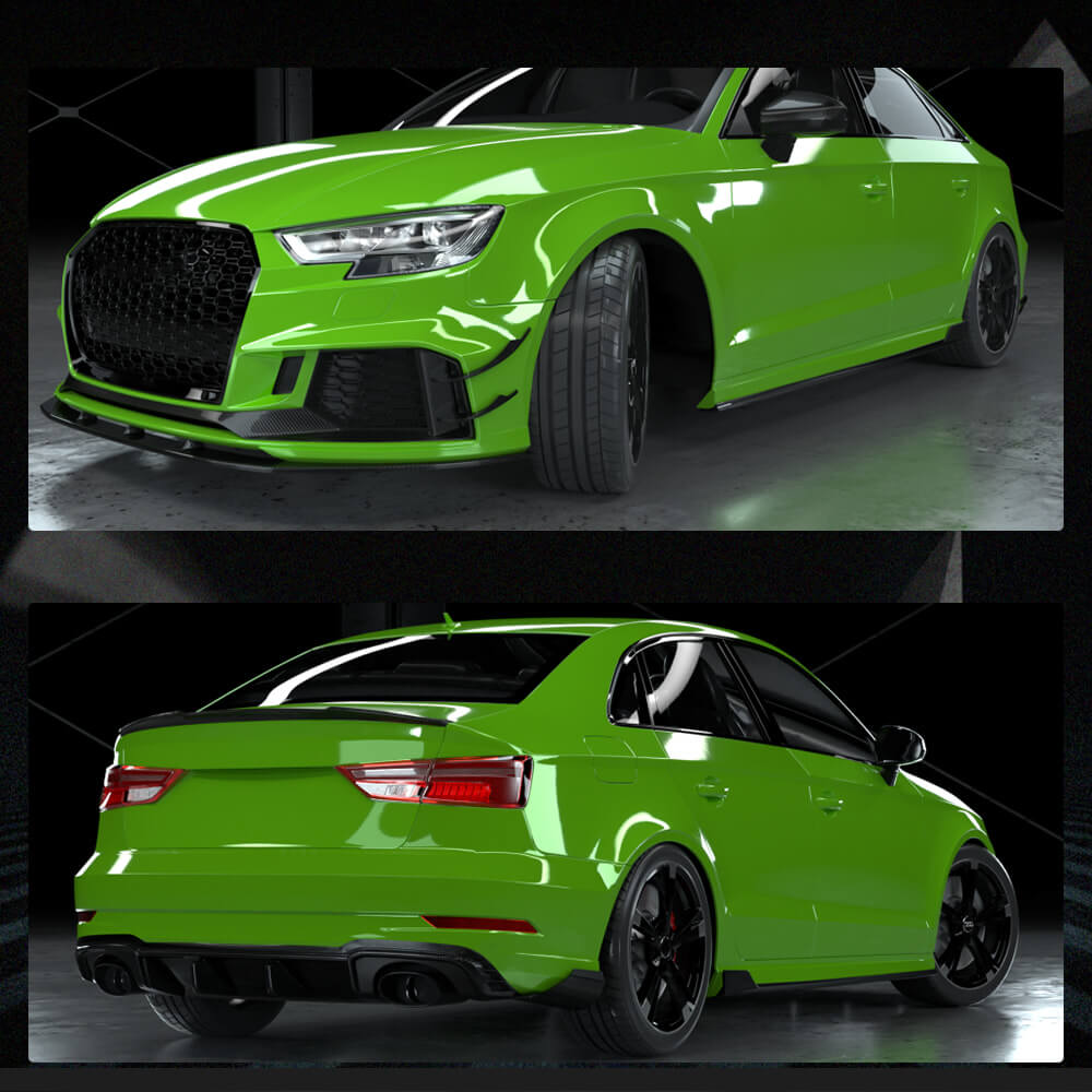 Fits for Audi S3 RS3 8V 8V.5 Sedan Carbon Fiber Side Skirts Rocker Panels Extension Lip Factory Outlet