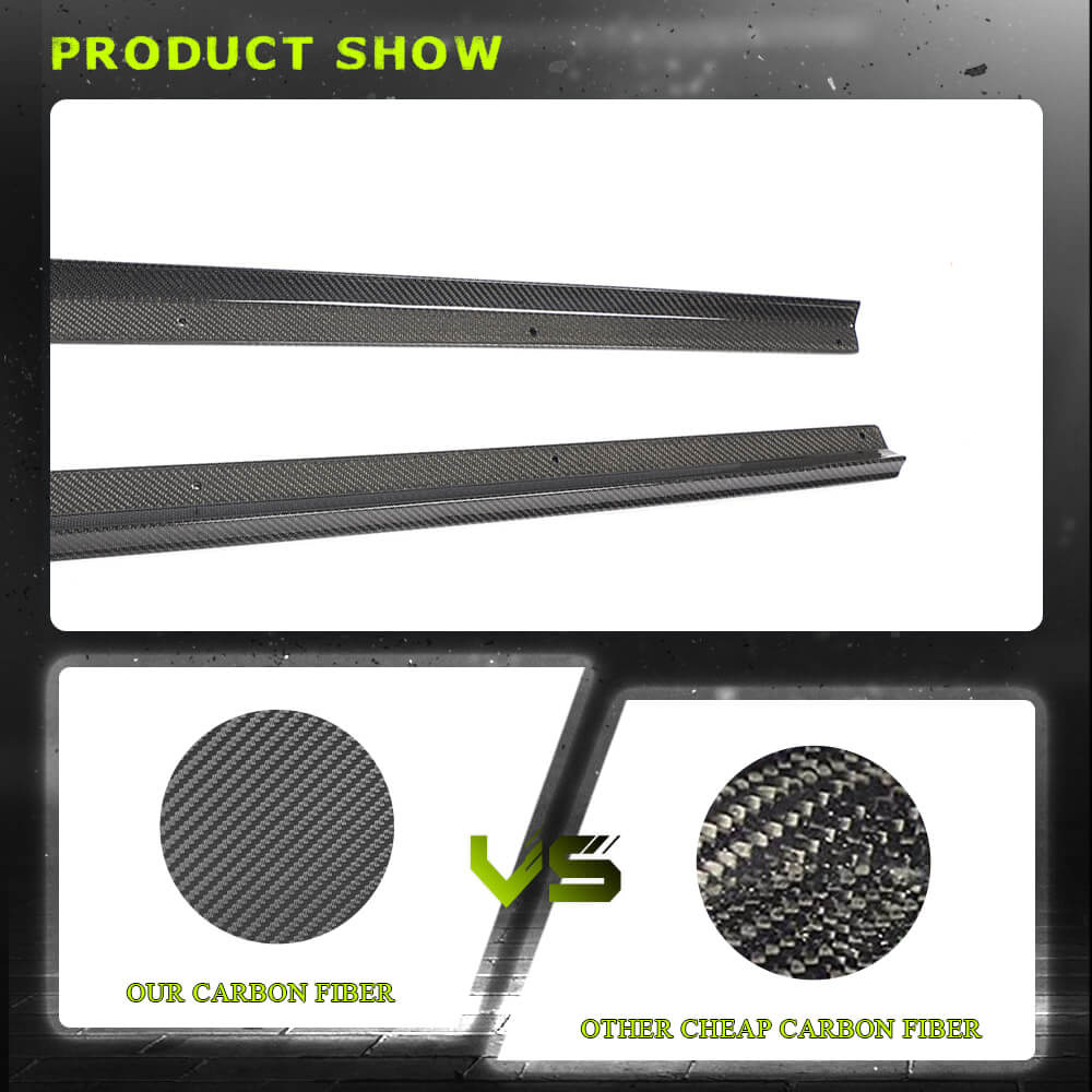 Fits for Audi S3 RS3 8V 8V.5 Sedan Carbon Fiber Side Skirts Rocker Panels Extension Lip Factory Outlet