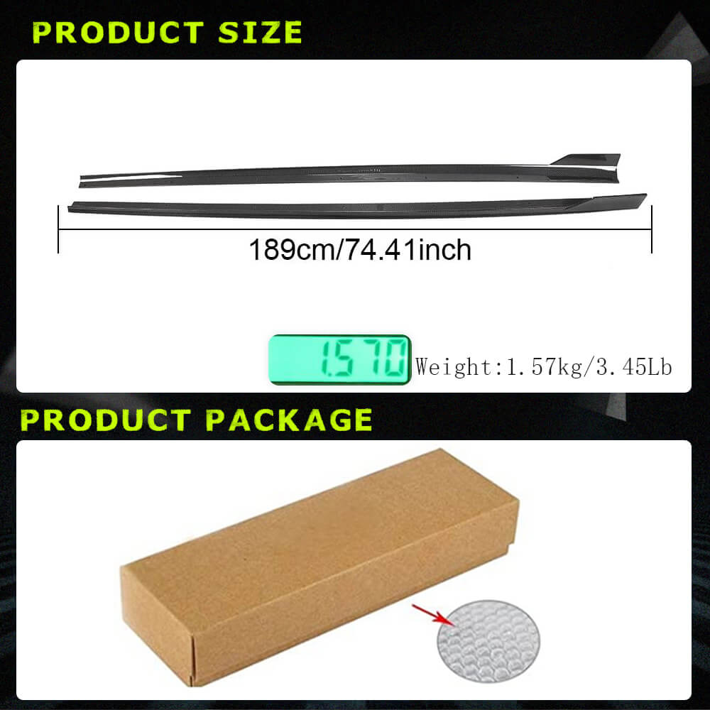 Fits for Audi S3 RS3 8V 8V.5 Sedan Carbon Fiber Side Skirts Rocker Panels Extension Lip Factory Outlet