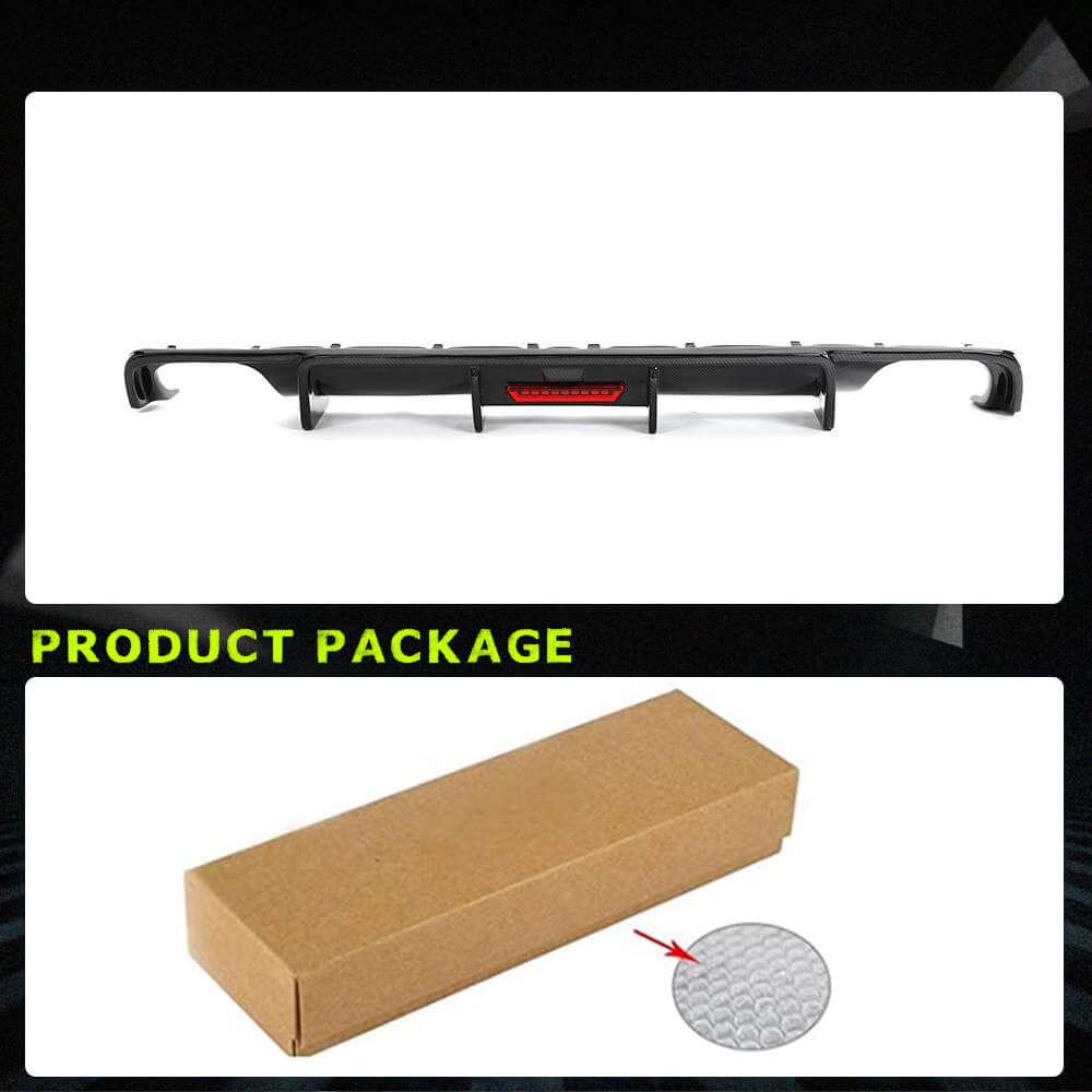 Fits for Audi S4 A4 Sline B9 Sedan 17-19 Carbon Fiber Rear Bumper Diffuser Valance Lip