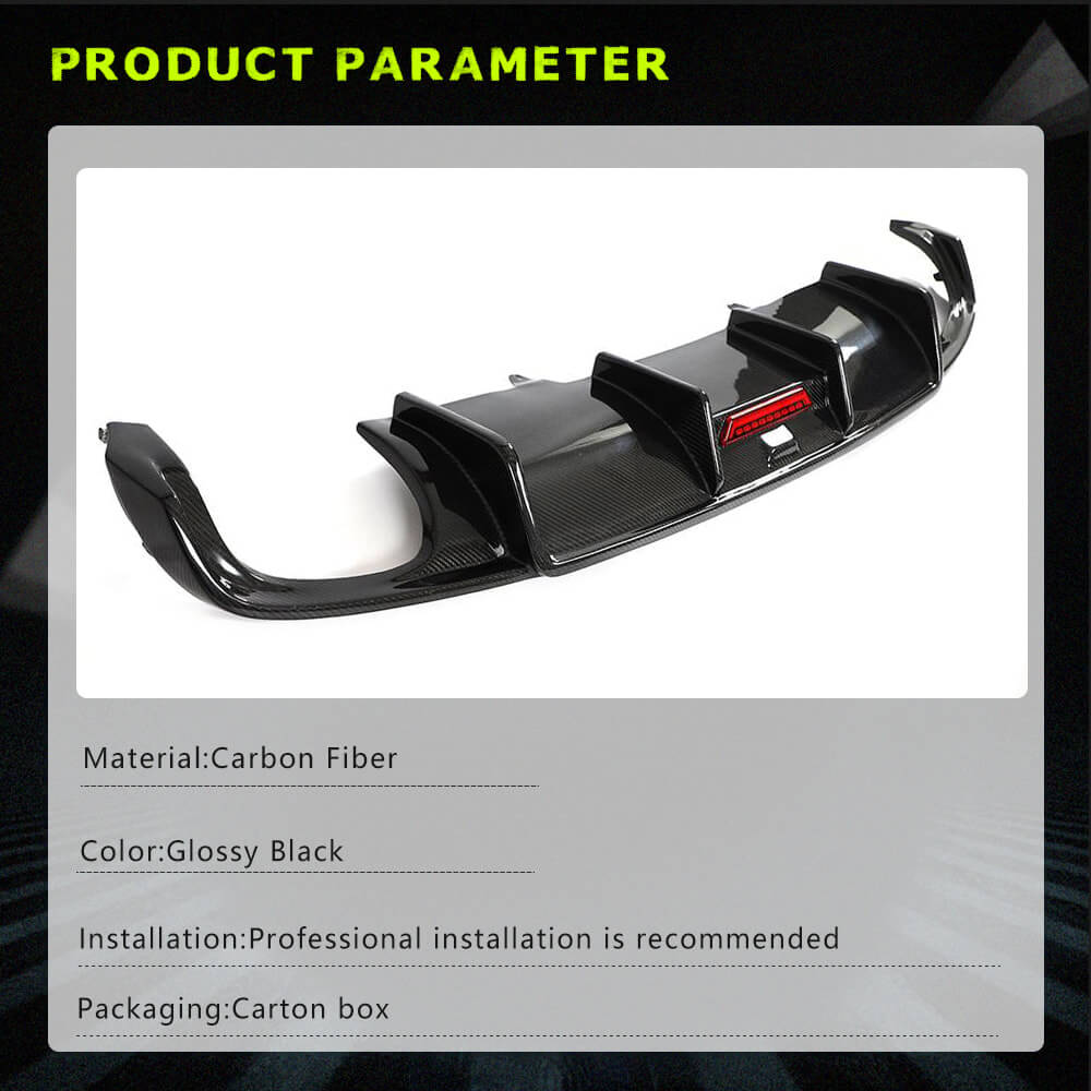 Fits for Audi S4 A4 Sline B9 Sedan 17-19 Carbon Fiber Rear Bumper Diffuser Valance Lip