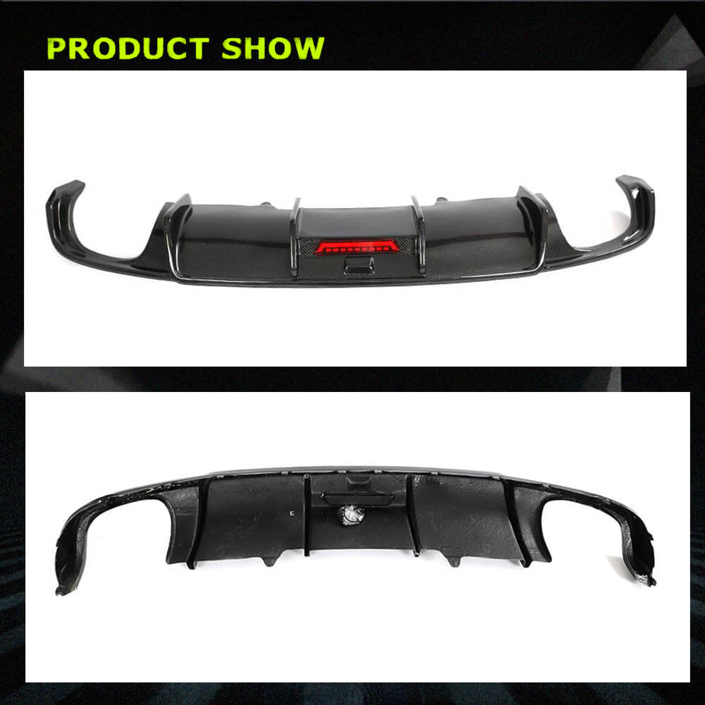 Fits for Audi S4 A4 Sline B9 Sedan 17-19 Carbon Fiber Rear Bumper Diffuser Valance Lip