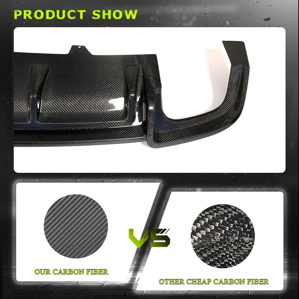 Fits for Audi S5 A5 Sline B9 17-20 Carbon Fiber Rear Bumper Diffuser Valance Lip