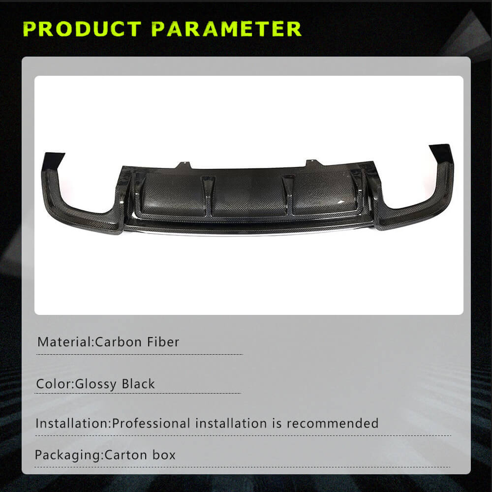 Fits for Audi S5 A5 Sline B9 17-20 Carbon Fiber Rear Bumper Diffuser Valance Lip