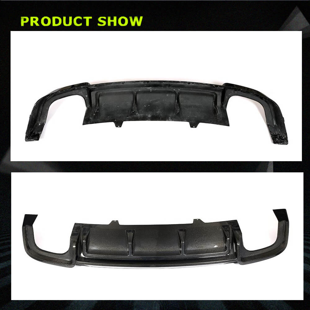 Fits for Audi S5 A5 Sline B9 17-20 Carbon Fiber Rear Bumper Diffuser Valance Lip