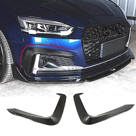 Fits for Audi S5 A5 Sline B9 Carbon Fiber Front Fog Lamps Covers Light Air Fender Vents