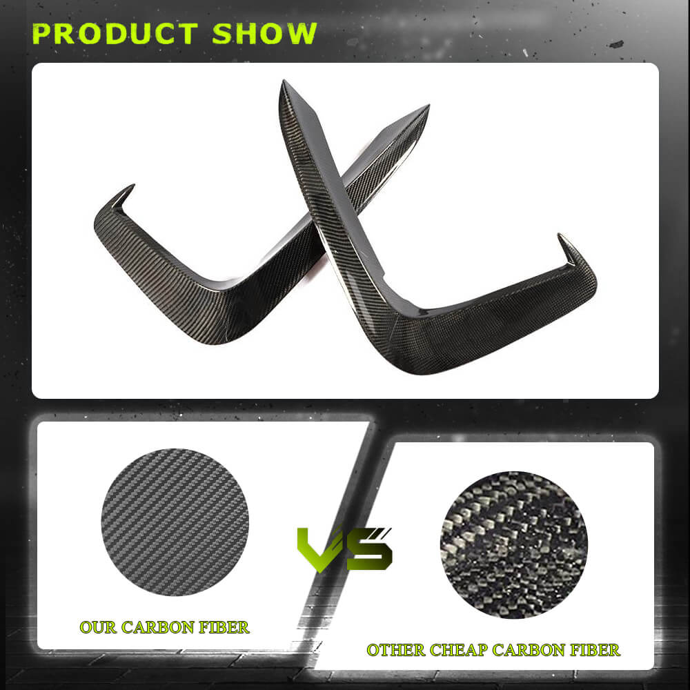 Fits for Audi S5 A5 Sline B9 Carbon Fiber Front Fog Lamps Covers Light Air Fender Vents
