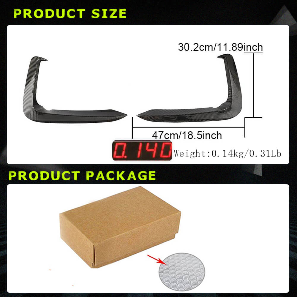 Fits for Audi S5 A5 Sline B9 Carbon Fiber Front Fog Lamps Covers Light Air Fender Vents