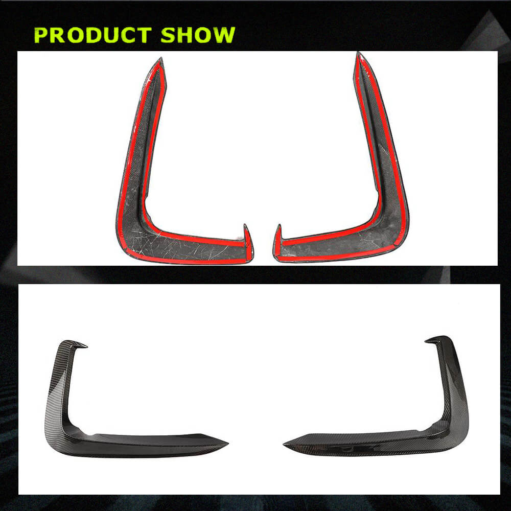 Fits for Audi S5 A5 Sline B9 Carbon Fiber Front Fog Lamps Covers Light Air Fender Vents