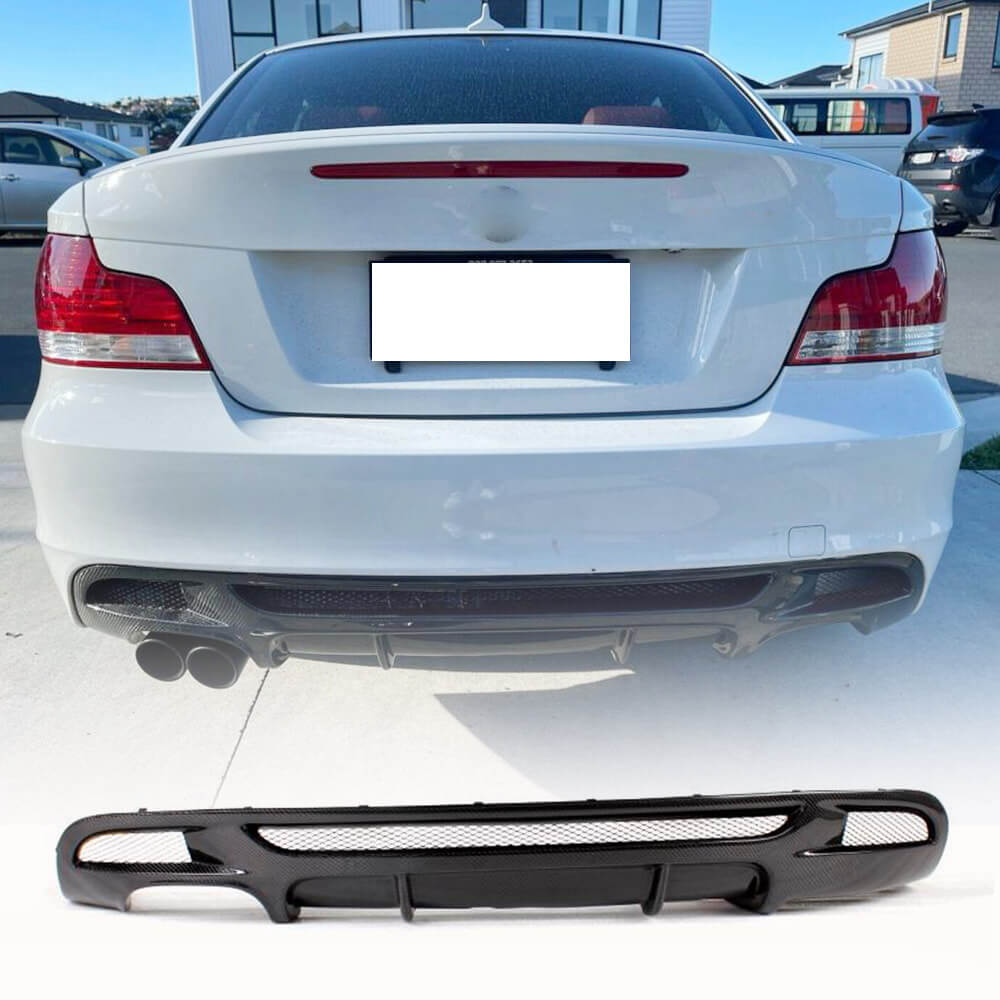 Fits for BMW 1 Series E82 E88 M Sport Carbon Fiber Rear Bumper Diffuser Valance Lip | 120i 125i 130i 135i M-tech