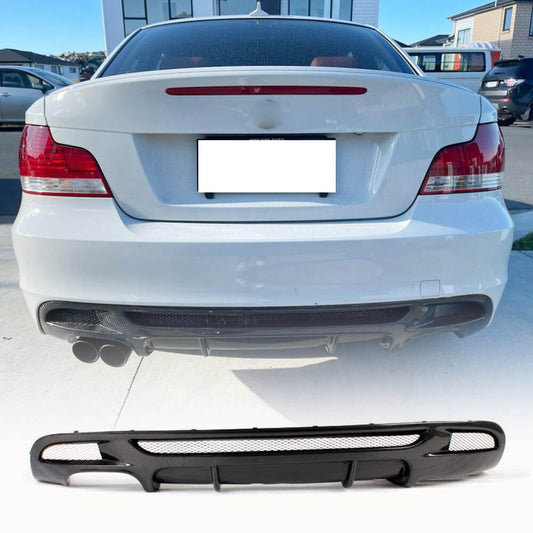 Fits for BMW 1 Series E82 E88 M Sport Carbon Fiber Rear Bumper Diffuser Valance Lip | 120i 125i 130i 135i M-tech