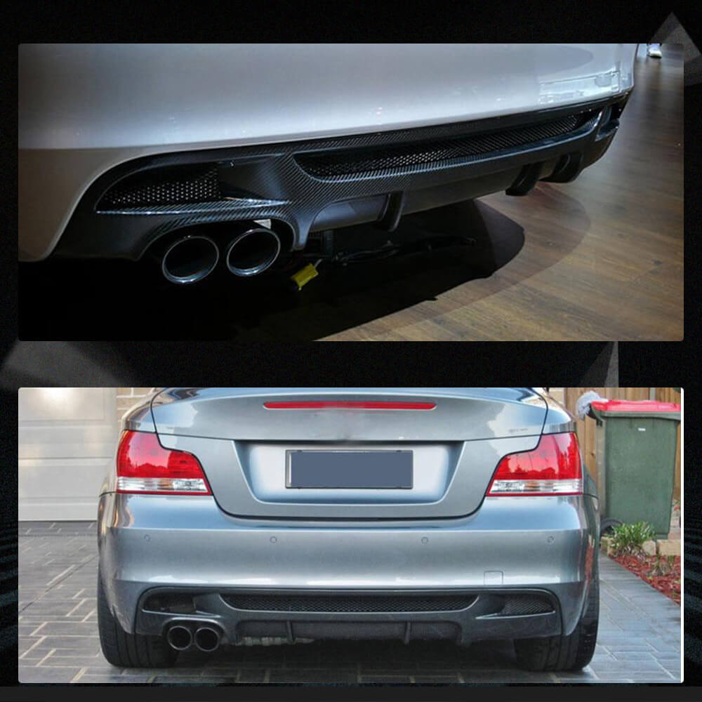 Fits for BMW 1 Series E82 E88 M Sport Carbon Fiber Rear Bumper Diffuser Valance Lip | 120i 125i 130i 135i M-tech