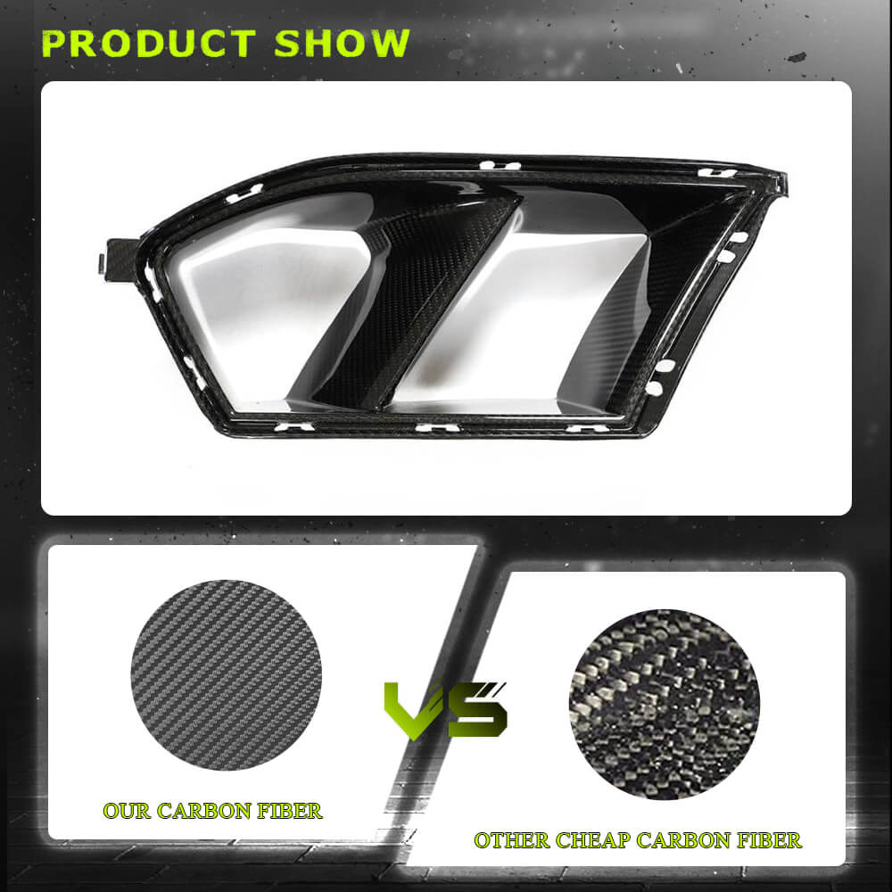 Fits for BMW 3 Series G80 M3 4 Series G82/G83 M4 21-22 Dry Carbon Fiber Front Bumper Air Fender Vent Canard Fins