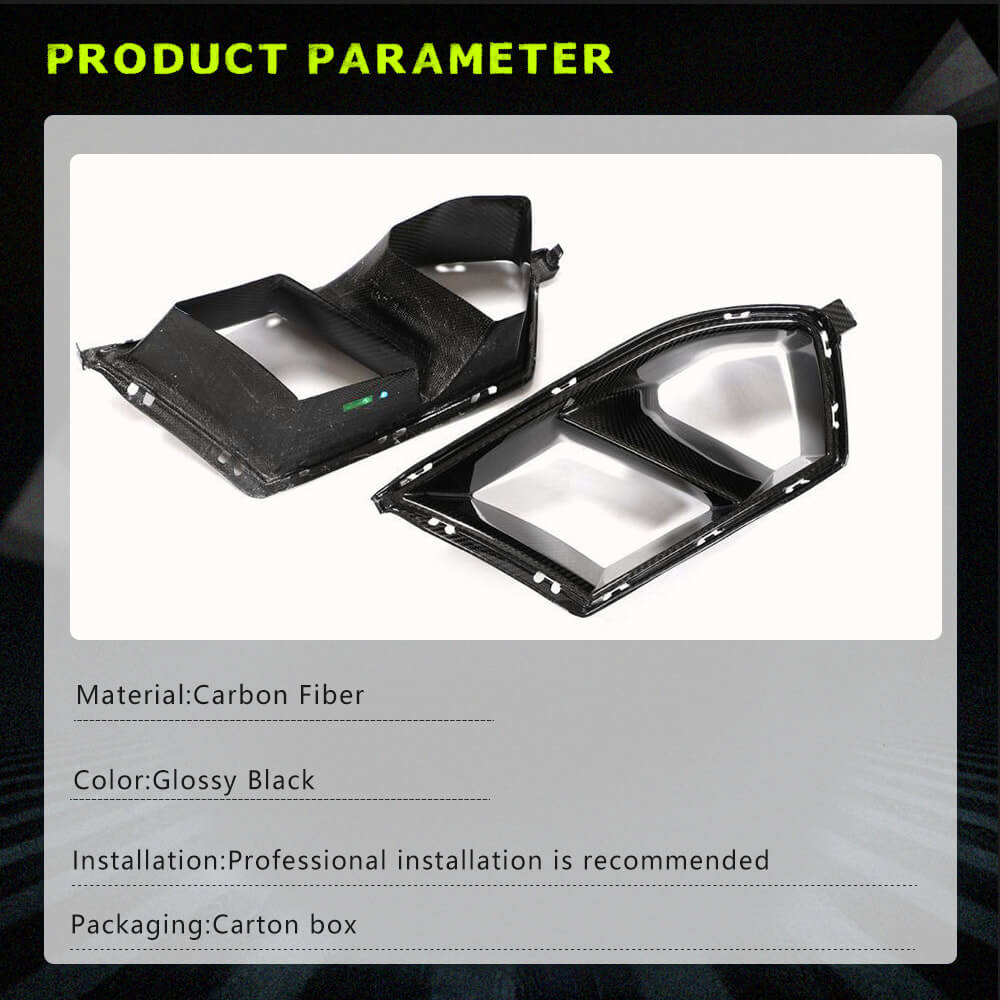 Fits for BMW 3 Series G80 M3 4 Series G82/G83 M4 21-22 Dry Carbon Fiber Front Bumper Air Fender Vent Canard Fins